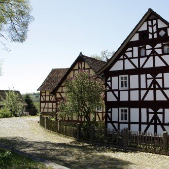 Die Hauptansicht des Museumsdorfes Tann (Rhön)